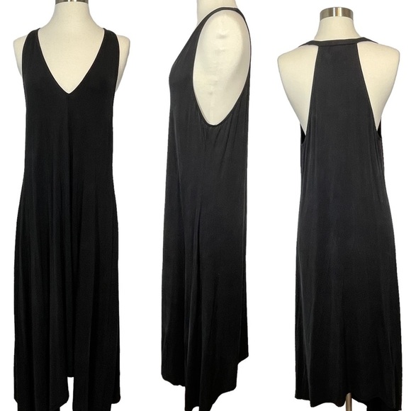 Dolan Black Halter T-Shirt Dress Handkerchief Hem Deep Armholes Size S - Picture 1 of 11